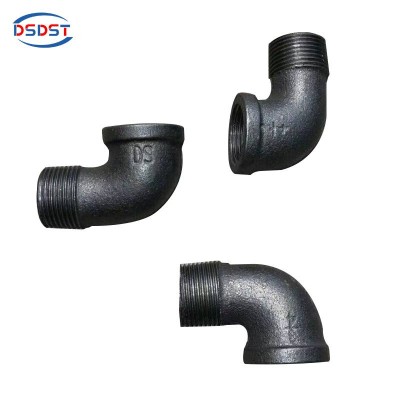 Black and Galvanized Malleable Ductile Cast Iron Pipe Fittings M&F Elbow